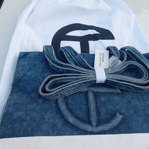 Telfar Blue Denim Medium Tote with Zipper